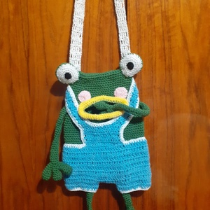 Béka formájú, horgolt szütyő, , Horgolás, MESKA