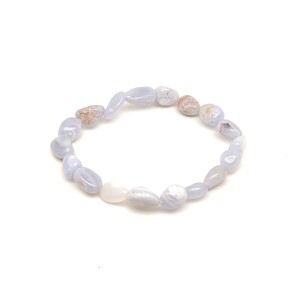 AB minőségű kalcedon pebble ásvány karkötő 6�10mm, Ékszer, Karkötő, Ásványkarkötő, , MESKA