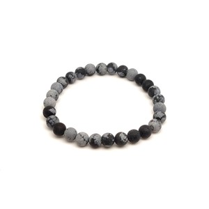 Matt hópehely obszidián golyós ásvány karkötő 6mm, Ékszer, Karkötő, Ásványkarkötő, , MESKA
