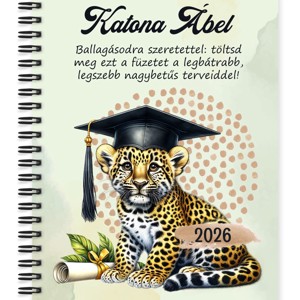 Személyre szabható - 2026 Ballagás - Leopárd mintás füzet - otthon & életmód - papír, írószer - jegyzetfüzet & napló - Meska.hu