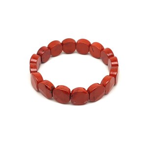 Jáspis vörös háromszög faz korong karkötő 13x6mm - Meska.hu