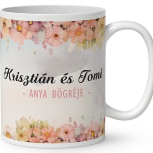 Kérd a neveddel - Anya és a két fiú mintás bögre - otthon & életmód - konyhafelszerelés, tálalás - tálalás - bögre & csésze - Meska.hu