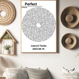 Személyre szóló, egyedi dalszöveg bakelit formában, Otthon & Életmód, Dekoráció, Kép & Falikép, Poszter, Fotó, grafika, rajz, illusztráció, MESKA