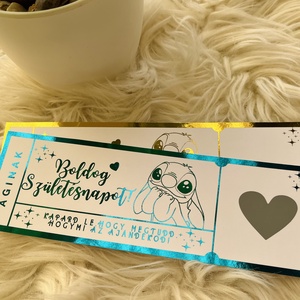 Születésnapi kaparós sorsjegy Stitch rajongónak, Otthon & Életmód, Papír írószer, Ajándékozás kellékei, Ajándék sorsjegy, Fotó, grafika, rajz, illusztráció, MESKA