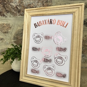 Személyre szabható babaváró buli poszter  egyedi fóliázott emlék a vendégek neveivel! ???????? - otthon & életmód - babaszoba, gyerekszoba - babaszoba dekoráció - Meska.hu