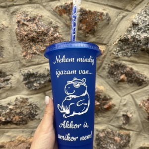 Nekem mindig igazam van... Capybara (Vízidisznó) Mintás Pohár - 710 ml, Otthon & Életmód, Konyhafelszerelés, tálalás, Tálalás, Pohár, Fotó, grafika, rajz, illusztráció, MESKA