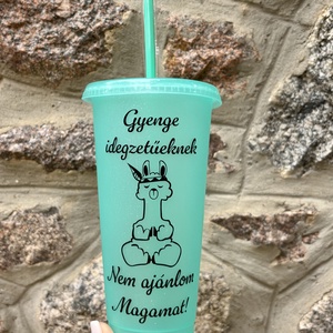 Vicces láma mintás pohár - vicces ajándék - 710 ml - Meska.hu