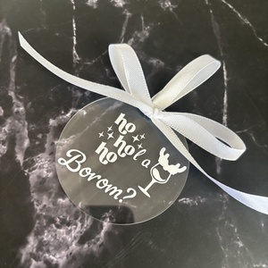 Vicces Akril Karácsonyfadísz - Ho Ho Ho, hol a Borom? - Borimádó Ajándék, Karácsony, Karácsonyi lakásdekoráció, Karácsonyfadíszek, Fotó, grafika, rajz, illusztráció, MESKA