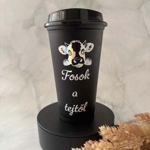 Vicces feliratú kávés pohár, utazó pohár tetővel - Meska.hu