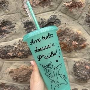 Vicces feliratú, unikornis mintájú pohár - otthon & életmód - konyhafelszerelés, tálalás - tálalás - pohár - Meska.hu