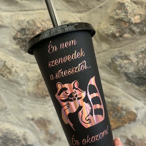 Én nem szenvedek a stressztől... � Vicces Mosómacis Pohár (710 ml), Otthon & Életmód, Konyhafelszerelés, tálalás, Tálalás, Pohár, Fotó, grafika, rajz, illusztráció, MESKA