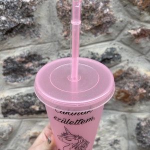 Cukinak születtem... � Humoros unikornis mintás műanyag pohár (710 ml) - otthon & életmód - konyhafelszerelés, tálalás - tálalás - pohár - Meska.hu