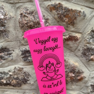 Vicces mintájú pohár unikornissal - Meska.hu