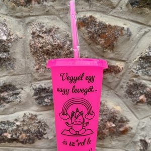 Vicces mintájú pohár unikornissal - otthon & életmód - konyhafelszerelés, tálalás - tálalás - pohár - Meska.hu