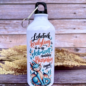 Vicces sárkányos kulacs � Lehetnék királylány is � 600 ml, 2 féle kupakkal - Meska.hu