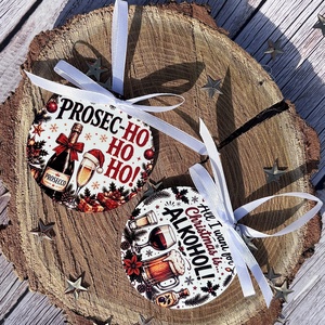 Vicces karácsonyfadíszek � Prosec-HO HO HO és karácsonyi alkohol, Karácsony, Karácsonyi lakásdekoráció, Karácsonyfadíszek, Fotó, grafika, rajz, illusztráció, MESKA