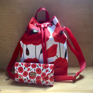 Pipacsos vízálló 3 az 1-ben női táska -  - Meska.hu