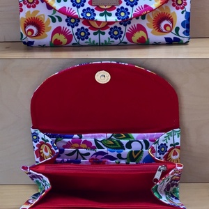 Színes virágos vízálló kártyatartós női pénztárca -  - Meska.hu