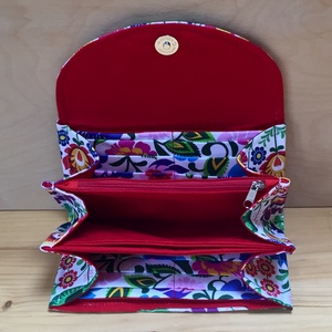 Színes virágos vízálló kártyatartós női pénztárca -  - Meska.hu