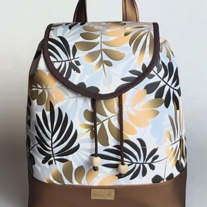 Arany pálmaleveles designer textilbőr női  hátizsák -  - Meska.hu
