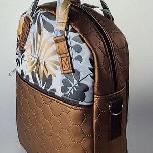 Különleges arany pálmaleveles  �RITA 4 az 1-ben cipzáras női táska/hátizsák - táska & tok - variálható táska - Meska.hu