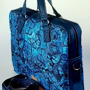 Kék pillangós vízálló EDIT laptop táska - táska & tok - laptoptáska, laptop hátizsák - Meska.hu