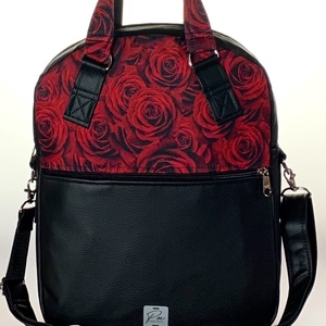 Rózsa mintás RITA 4 az 1-ben női táska/hátizsák - táska & tok - variálható táska - Meska.hu