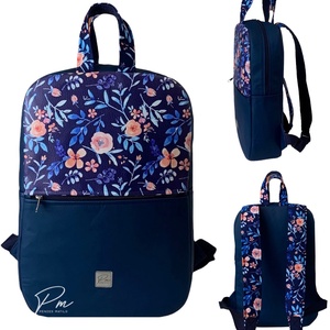Kék virágos textilbőr SZOFI laptop hátizsák , Táska & Tok, Laptoptáska, laptop hátizsák, Varrás, MESKA