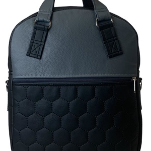 Fekete-szürke  textilbőr RITA 4 az 1-ben cipzáras női táska/hátizsák - táska & tok - variálható táska - Meska.hu
