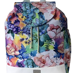 Akvarell virágos  JUDIT vízálló női hátizsák, Táska & Tok, Hátizsák, Hátizsák, Varrás, MESKA