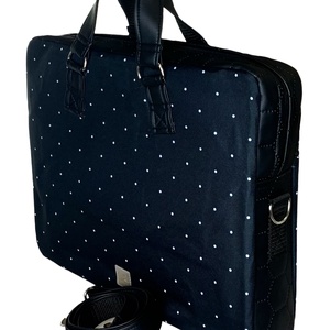 Fekete-fehér pöttyös vízálló EDIT női laptop táska - táska & tok - laptoptáska, laptop hátizsák - Meska.hu