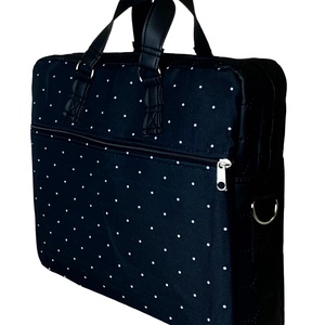 Fekete-fehér pöttyös vízálló EDIT női laptop táska - táska & tok - laptoptáska, laptop hátizsák - Meska.hu