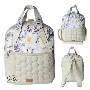 Különleges liliomos textilbőr RITA 4 az 1-ben női táska/hátizsák, Táska & Tok, Variálható táska, Varrás, MESKA