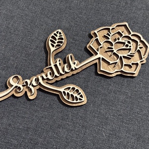 Szeretlek feliratú rózsa, Otthon & Életmód, Dekoráció, Dísztárgy, Gravírozás, pirográfia, MESKA