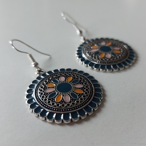 Mandala mintás fülbevaló - ékszer - fülbevaló - lógó fülbevaló - Meska.hu