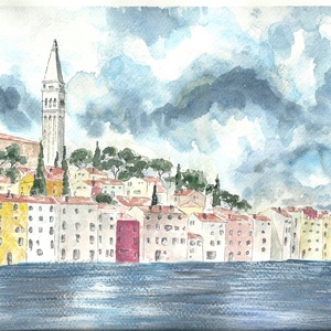 Akvarell Festmény - Rovinj - művészet - festmény - akvarell - Meska.hu