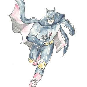 Akvarell illusztráció - Batman, Művészet, Festmény, Akvarell, Festészet, MESKA