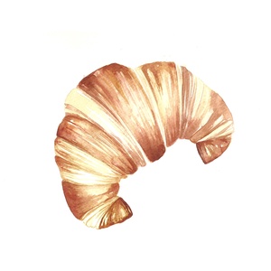 Akvarell festmény - Croissant , Művészet, Festmény, Akvarell, Festészet, MESKA