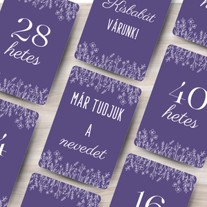  Lavender  - kismama mérföldkő kártyacsomag (kétoldalas) - művészet - grafika & illusztráció - digitális - Meska.hu