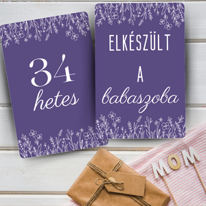  Lavender  - kismama mérföldkő kártyacsomag (kétoldalas) - művészet - grafika & illusztráció - digitális - Meska.hu