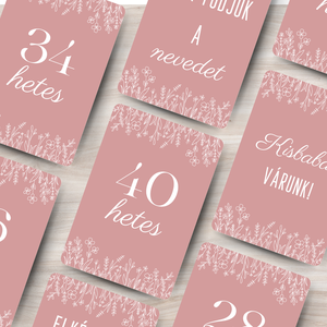 Vintage Rose  - kismama mérföldkő kártyacsomag (kétoldalas) - művészet - grafika & illusztráció - digitális - Meska.hu