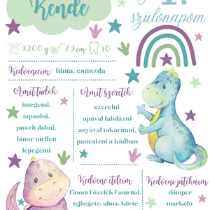 Dinós - születésnapi poszter, mérföldkő poszter kisfiú  - művészet - grafika & illusztráció - digitális - Meska.hu