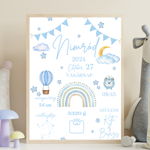 Szivárvány - születésnapi poszter kisfiú  - művészet - grafika & illusztráció - digitális - Meska.hu