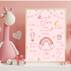 Szivárvány - születésnapi poszter kislány, Művészet, Grafika & Illusztráció, Digitális, Fotó, grafika, rajz, illusztráció, MESKA