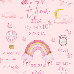 Szivárvány - születésnapi poszter kislány - művészet - grafika & illusztráció - digitális - Meska.hu