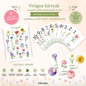 ? Kártya Kalandok � Virágos fejlesztő csomag óvodásoknak ?, Játék & Sport, Készségfejlesztő és Logikai játék, Oktató játékok, Fotó, grafika, rajz, illusztráció, MESKA