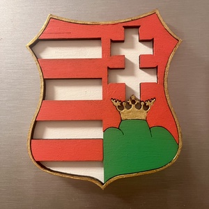 Kossuth-címer, kézzel festett hűtőmágnes - otthon & életmód - konyhafelszerelés, tálalás - konyhai dekoráció - hűtőmágnes - Meska.hu