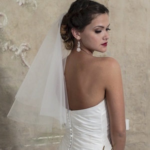 Rövid körfátyol 50/60 cm hosszú, menyasszonyi fátyol -  - Meska.hu