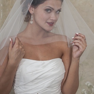 Rövid körfátyol 50/60 cm hosszú, menyasszonyi fátyol -  - Meska.hu