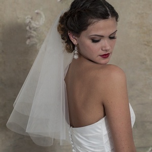 Rövid körfátyol 50/60 cm hosszú, menyasszonyi fátyol -  - Meska.hu
